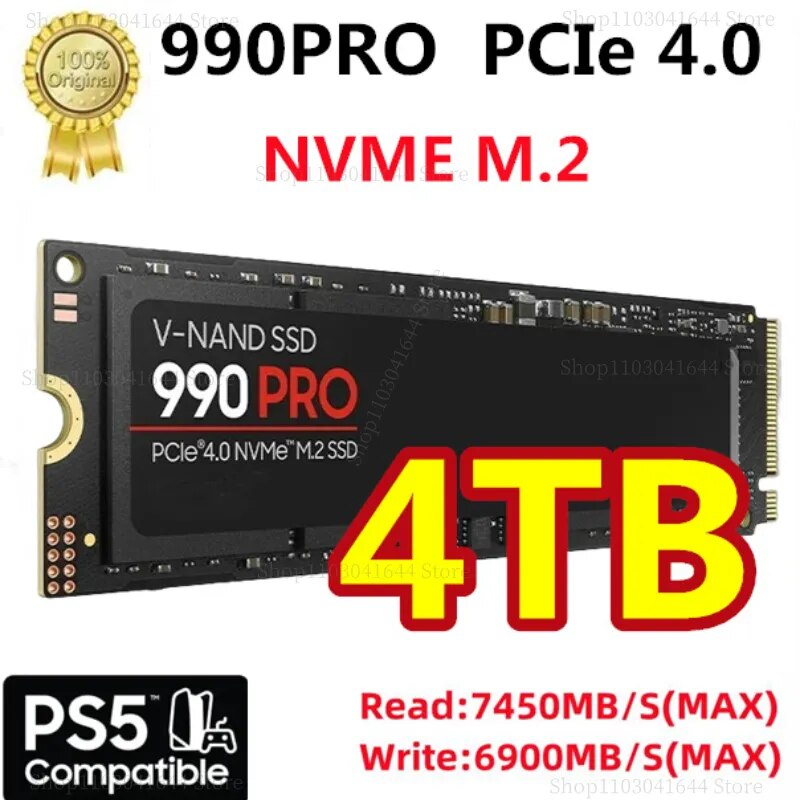 990 PRO ̹  ָ Ʈ ϵ ̺, PS5 ũž ƮϿ, M.2 2280 SSD, PCIe4.0 NVMe, ִ 7450 MB/s, 4TB, 2TB, 1TB